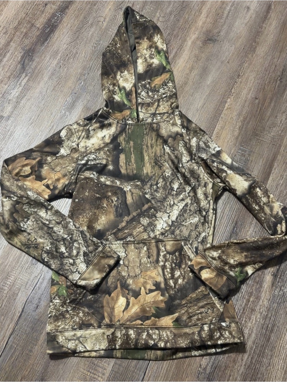 Magellan Outdoors Youth Camo Hooded Pullover - Brown & Green